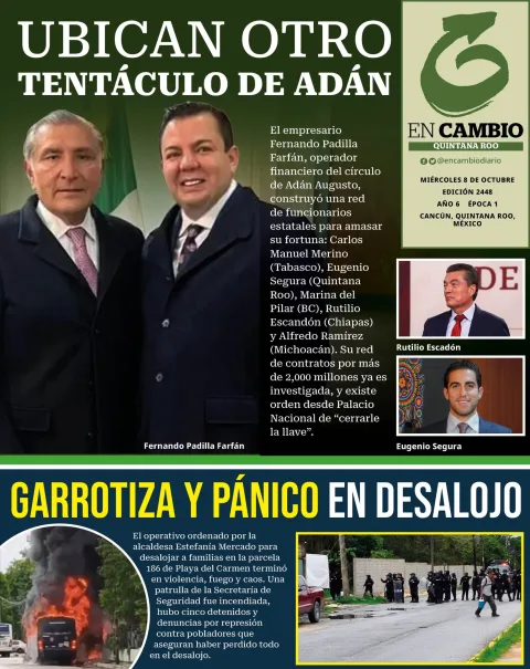 Portada de En Cambio - Quintana Roo (contraportada) del miércoles, 8 de octubre de 2025
