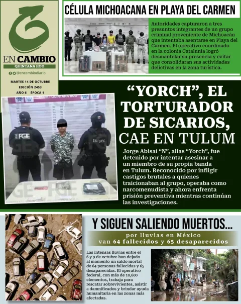 Portada de En Cambio - Quintana Roo (contraportada) del martes, 14 de octubre de 2025