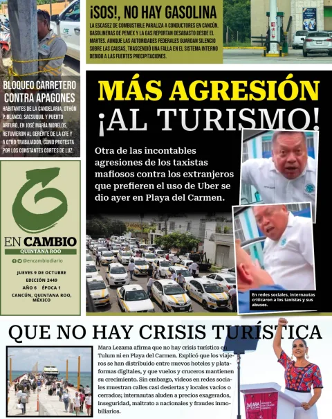 Portada de En Cambio - Quintana Roo (contraportada) del jueves, 9 de octubre de 2025