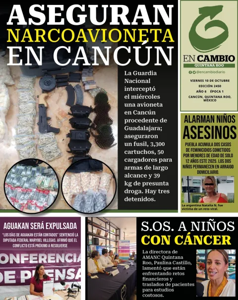 Portada de En Cambio - Quintana Roo (contraportada) del viernes, 10 de octubre de 2025