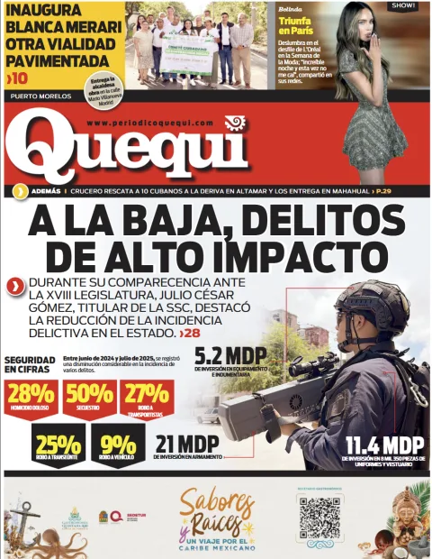 Portada de Quequi (contraportada) del miércoles, 1 de octubre de 2025