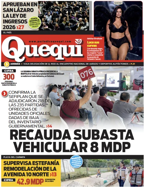 Portada de Quequi (contraportada) del sábado, 18 de octubre de 2025