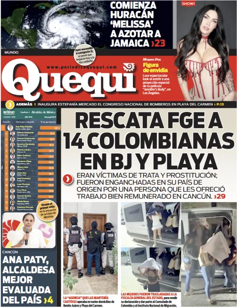 Portada de Quequi (contraportada) del martes, 28 de octubre de 2025