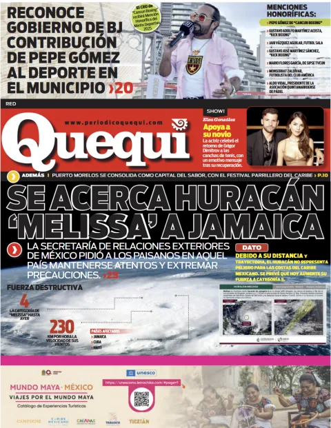 Portada de Quequi (contraportada) del lunes, 27 de octubre de 2025