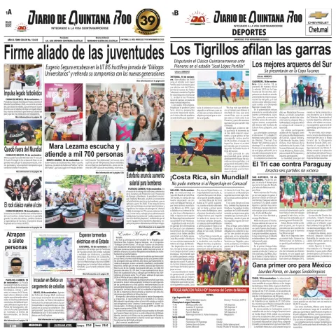 Portada de Diario de Quintana Roo (portada)