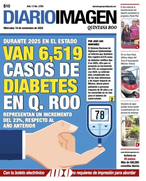 Portada de Diario Imagen Quintana Roo del miércoles, 19 de noviembre de 2025