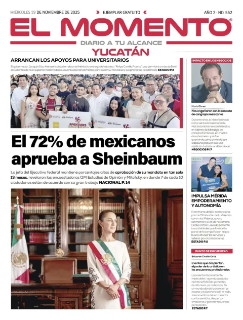 Portada de El Momento Yucatan del miércoles, 19 de noviembre de 2025