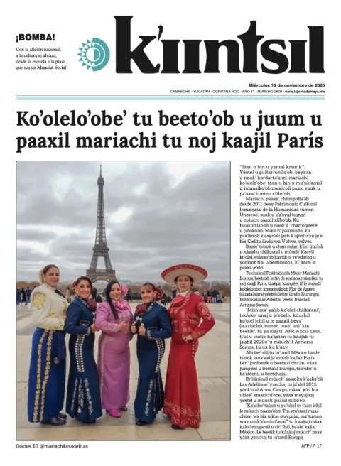 Portada de La Jornada - Kiintsil del miércoles, 19 de noviembre de 2025