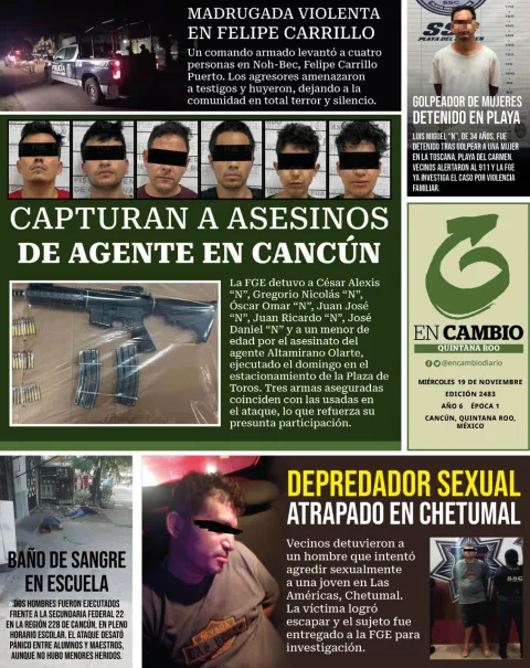 Portada de En Cambio - Quintana Roo (contraportada) del miércoles, 19 de noviembre de 2025