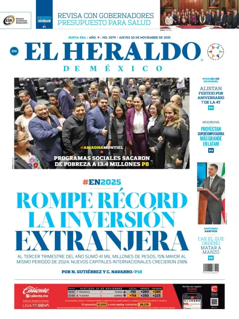 Portada de El Heraldo de Mexico
