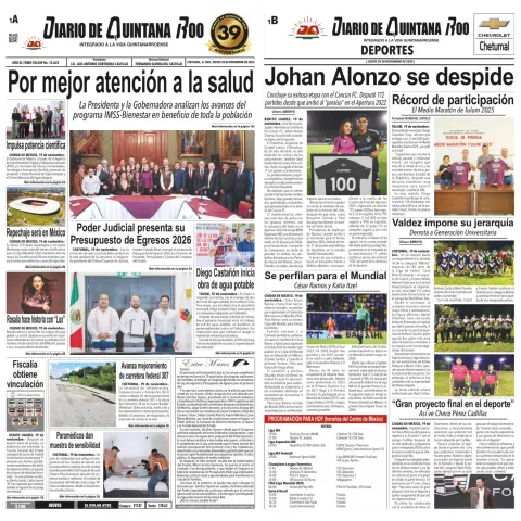 Portada de Diario de Quintana Roo (portada)