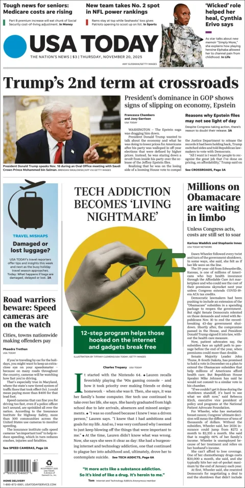 Portada de Usa Today