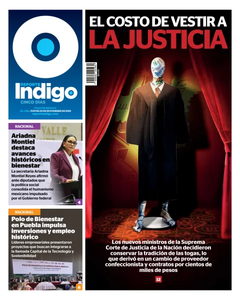 Portada de Reporte Indigo Nacional del jueves, 20 de noviembre de 2025