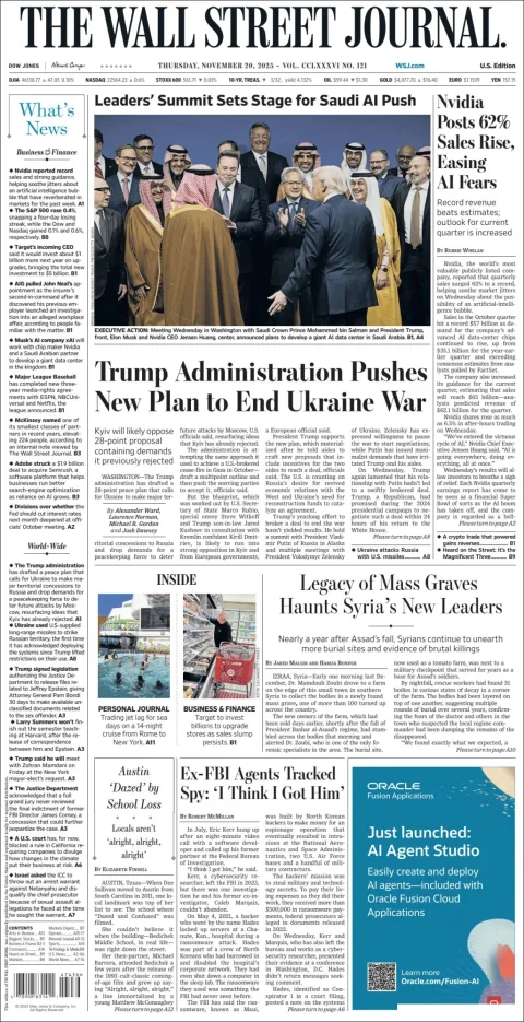 Portada de The Wall Street Journal
