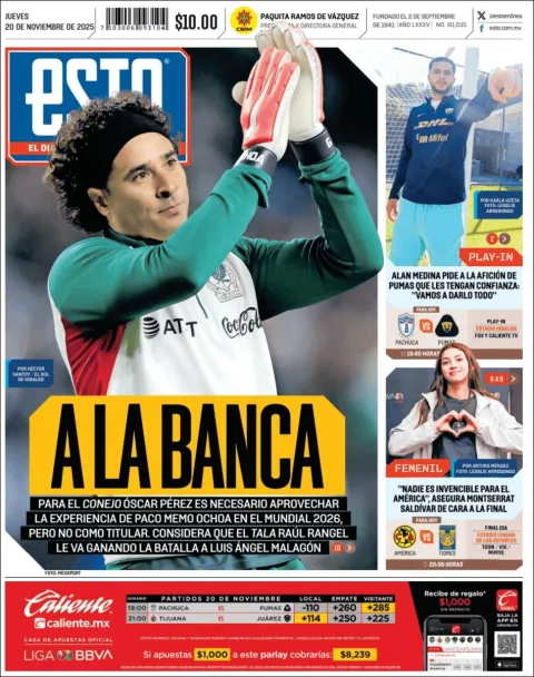 Portada de Esto del jueves, 20 de noviembre de 2025