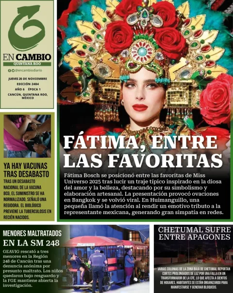 Portada de En Cambio - Quintana Roo (contraportada) del jueves, 20 de noviembre de 2025