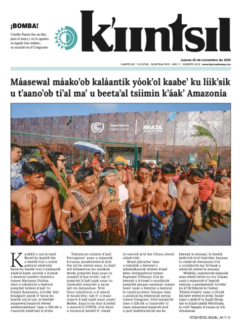 Portada de La Jornada - Kiintsil del jueves, 20 de noviembre de 2025