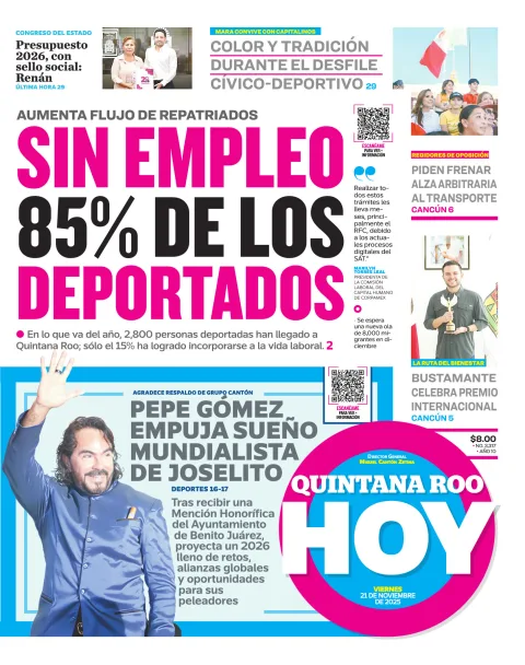 Portada de Quintana Roo Hoy (portada)