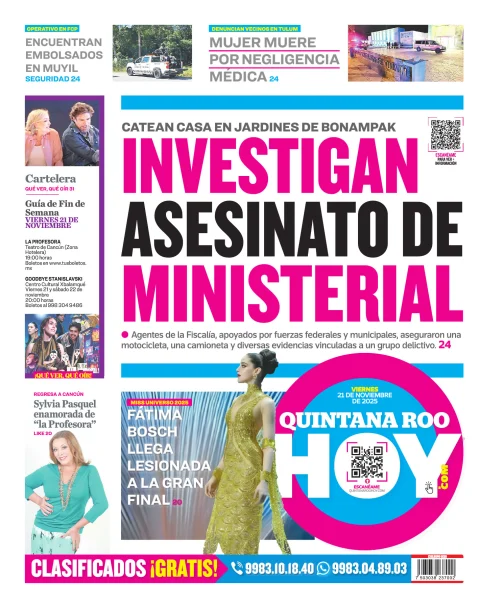 Portada de Quintana Roo Hoy (contraportada)
