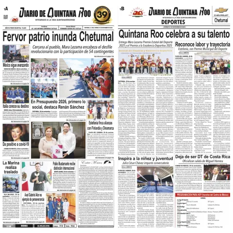 Portada de Diario de Quintana Roo (portada)