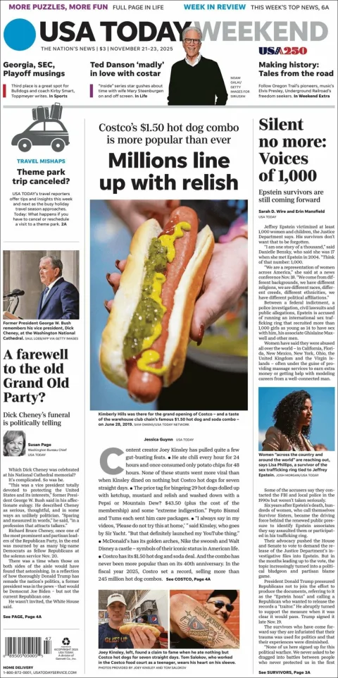 Portada de Usa Today