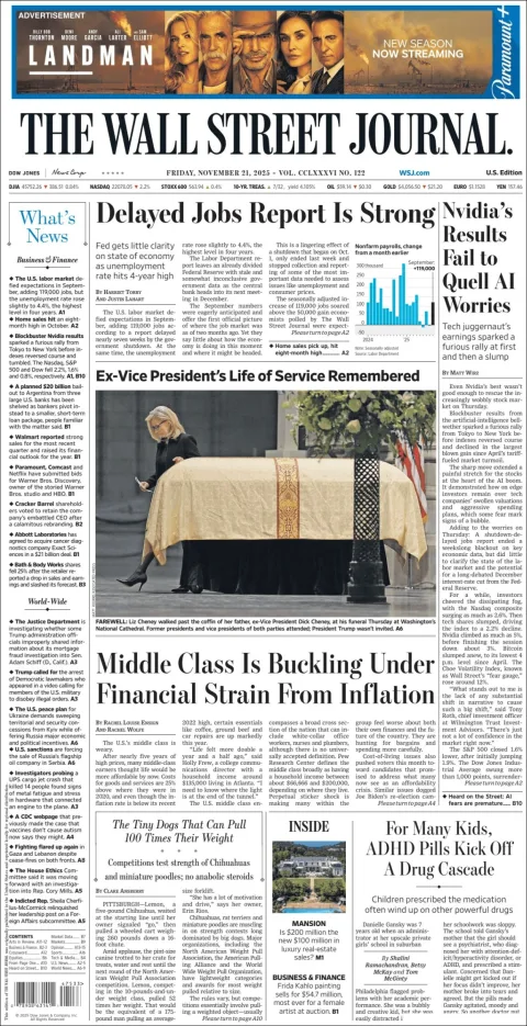 Portada de The Wall Street Journal