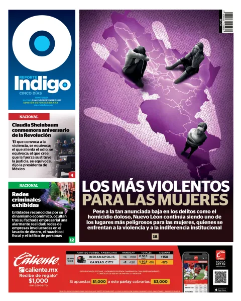 Portada de Reporte Indigo Monterrey del viernes, 21 de noviembre de 2025