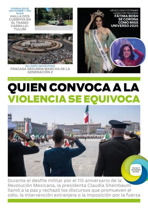 Portada de El Quintana Roo (contraportada) del viernes, 21 de noviembre de 2025