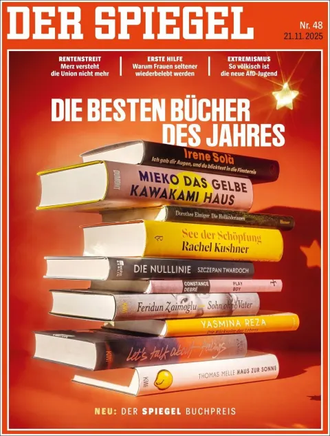 Portada de Der Spiegel del viernes, 21 de noviembre de 2025