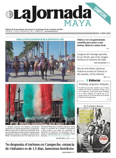Portada de La Jornada Maya Campeche del domingo, 23 de noviembre de 2025