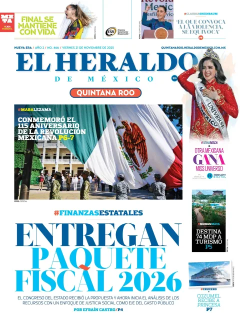 Portada de El Heraldo de Mexico - Quintana Roo