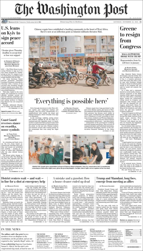 Portada de The Washington Post