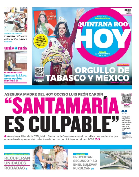 Portada de Quintana Roo Hoy (portada)