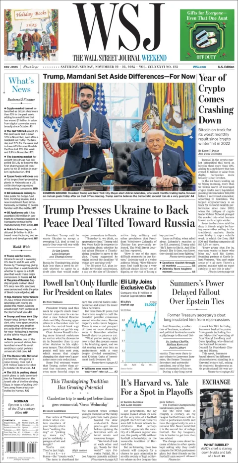Portada de The Wall Street Journal