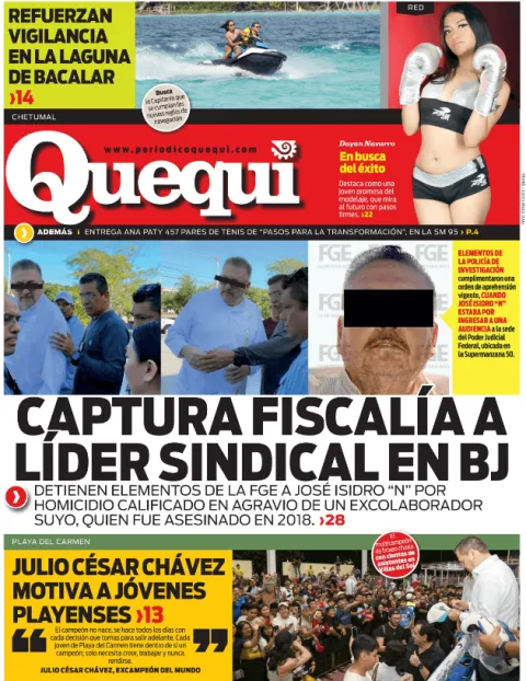 Portada de Quequi (contraportada) del sábado, 22 de noviembre de 2025