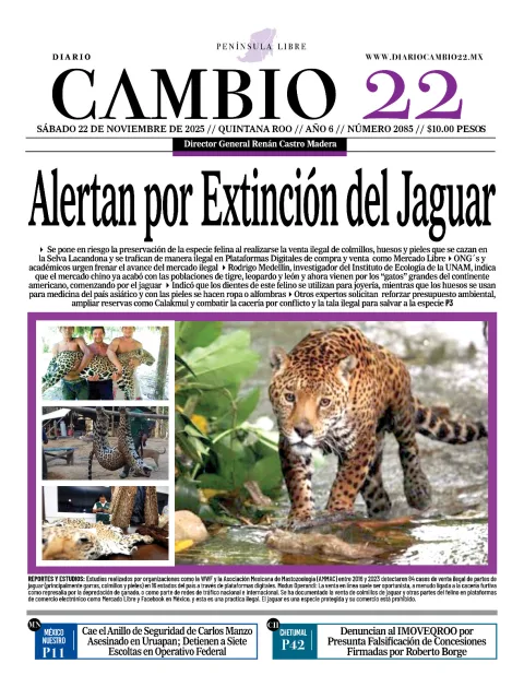 Portada de Diario Cambio 22 (portada) del sábado, 22 de noviembre de 2025