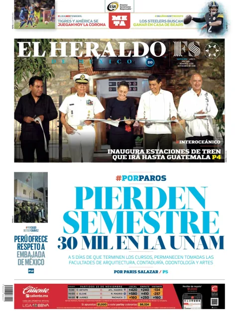 Portada de El Heraldo de Mexico