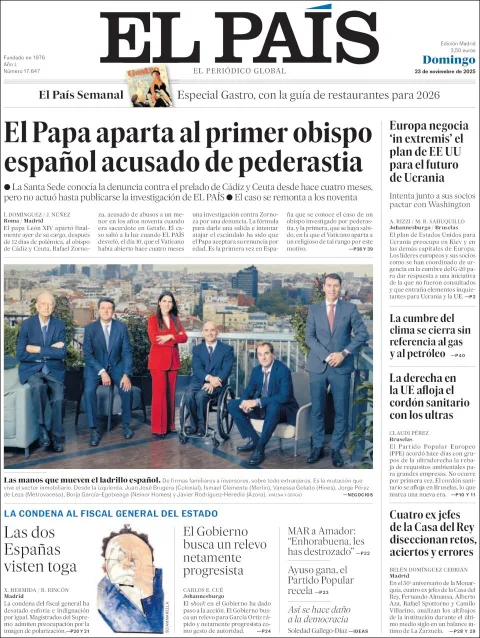 Portada de El Pais