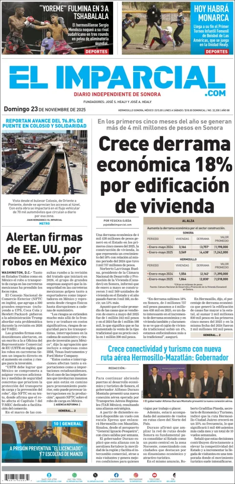 Portada de El Imparcial