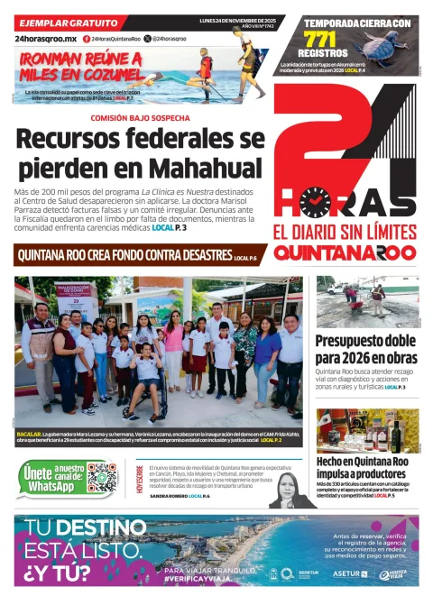 Portada de 24 Horas Quintana Roo
