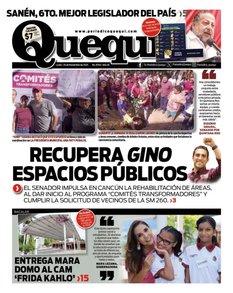 Portada de Quequi del lunes, 24 de noviembre de 2025