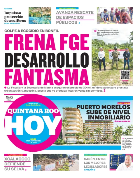 Portada de Quintana Roo Hoy (portada)