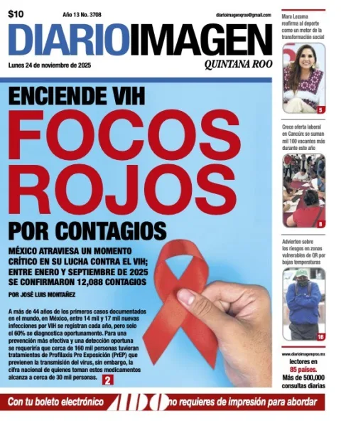 Portada de Diario Imagen Quintana Roo del lunes, 24 de noviembre de 2025