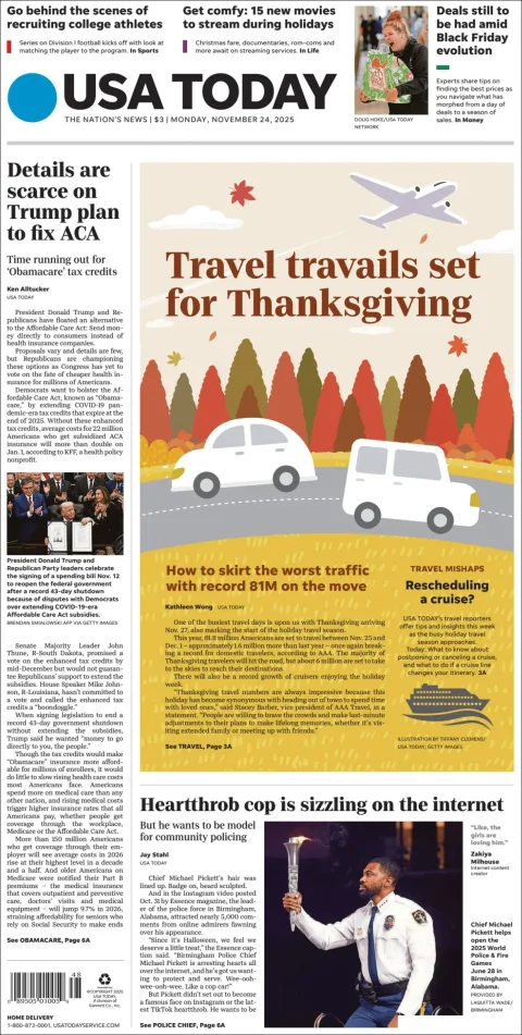 Portada de Usa Today