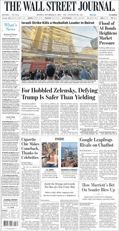 Portada de The Wall Street Journal