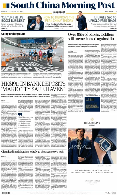 Portada de South China Morning Post del 2025-11-24
