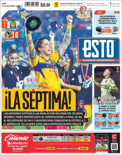 Portada de Esto del lunes, 24 de noviembre de 2025
