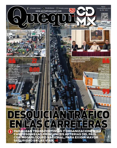 Portada de Quequi CDMX del martes, 25 de noviembre de 2025