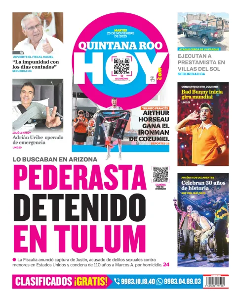 Portada de Quintana Roo Hoy (contraportada)
