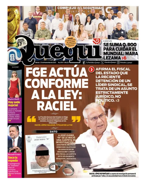 Portada de Quequi del martes, 25 de noviembre de 2025